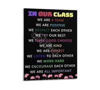 XGINERFEX Classroom Rules Poster In Our Class We Are a Team Motivational Wall-Art for Teachers Students(Unframed,16x24inch(40x60cm))