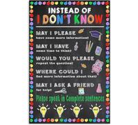 XGINERFEX Classroom Rules Poster Instead of I Don’t Know Teacher Resource Educational Wall-Art for School Decor(Framed,16x24inch(40x60cm))