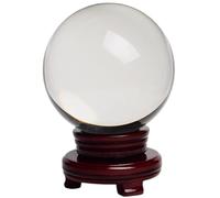 XGINERFEX Clear Quartz Crystal Ball,Small White Sphere with Stand, Crystals for Gifts, Family Decorative, Home Office Decor,Bringing in Wealth And Fortune,45mm Gemstone Stone