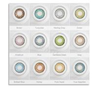 XGINERFEX Colored Contacts Guide Poster Eye Color Chart and Looks Wall-Art for Vanity or Salon Decor(Framed,12x18inch(30x45cm))