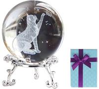XGINERFEX Crystal Ball 3D Laser Moon And Fairy Figurines Glass Paperweights with Stand Gift Box Ornaments Gifts for Women for The Home Office Decor,A-6cm Gemstone Stone