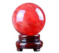XGINERFEX Crystal Ball, Red Melting Quartz, Sphere with Stand, Feng Shui Crystals Gemstone for Wealth Divination Home Decoration,11cm Gemstone Stone