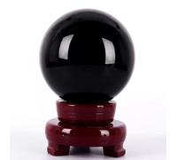 XGINERFEX Crystal Ball Sphere with Stand,Black Magic Obsidian,Polished Carved Stone for Office Desk Top Home Decor Feng Shui,15cm/5.9in Gemstone Stone