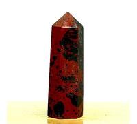 XGINERFEX Crystal DOT Red Obsidian Hexagonal Column Quartz Obelisk Tower Residence Decoration Gift Ornaments (Size : 1400-1500g) Gemstone Stone