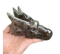 XGINERFEX Crystal Dragon Skull Faucet Sculpture Ornaments Hand Carved Collection Home Decoration Gemstone Stone