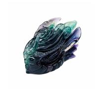 XGINERFEX Crystal Gemstone Animal Dragon Skulls Head Carving Sculpture Fluorite for Collection Home Decor Gifts Gemstone Stone