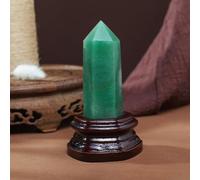 XGINERFEX Crystal Point Magic Wand Amethyst Rose Quartz Hexagonal Column Ornaments with Wooden Base (Color :) Gemstone Stone