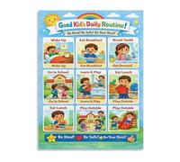 XGINERFEX Daily Routine Chart for Educational Poster Visual Schedule Guide Home Classroom Playroom Wall-Art Decor(Framed,12x18inch(30x45cm))