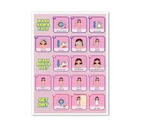 XGINERFEX Daily Routine Visual Schedule Bath Shower Chart Poster for with Autism Special Needs Home Classroom(Framed,08x12inch(20x30cm))