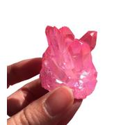 XGINERFEX Decorative Ornaments Crystal Cluster Rose Flame Halo Quartz Gemstone Stone