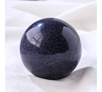 XGINERFEX Decorative Quartz Crystal Ball Blue Sandstone Sphere with Wood Stand Crystals Round Collection Home Decor Crafts,40~50mm Gemstone Stone