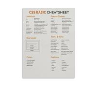 XGINERFEX Developer Wall-Art CSS Programming Cheat Sheet Computer Science Poster for Coding Enthusiasts Classroom Home Office Library Study Room(Unframed,08x12inch(20x30cm))