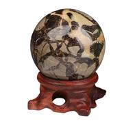 XGINERFEX Dragon Septarian Stone Quartz Crystal Sphere with Stand Gemstone Ball Sculpture Figurine Ornament for Feng Shui Divination Tabletop Decoration,4~5cm Gemstone Stone