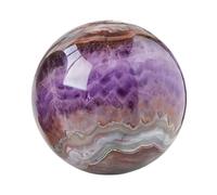 XGINERFEX Dream Amethyst Crystal Ball, Crystals Quartz Sphere with Wood Stand, Stone Scrying for,Home Office Decor,Decoration,8.5~9cm Gemstone Stone
