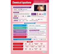 XGINERFEX Educational Chemistry Wall Art - Chemical Equations Poster for Teachers, Laminated Classroom Chart for High School Students(Unframed,12x18inch(30x45cm))