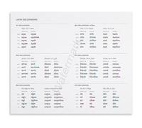 XGINERFEX Educational Latin Grammar Poster Declensions Chart Canvas Print Wall-Art for Study Room Home Office Latin Class Learning Aid Language Reference(Framed,16x24inch(40x60cm))