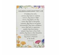 XGINERFEX Educational Wall Art: Children Learn What They Live Inspirational Poem Print, Poster for Montessori Classroom, Playroom, Baby Nursery Decor(Framed,12x18inch(30x45cm))