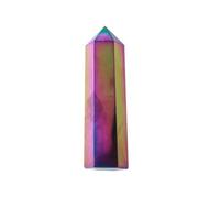 XGINERFEX Electroplating Rainbow Obsidian Crystal Hexagonal Column Obelisk Stone Ornaments Gemstone Stone