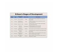 XGINERFEX Erikson Development Stages Chart Poster Educational Psychology Canvas Wall-Art for Therapist Office Child Development Psychology Student Gift Decor(Unframed,12X18inch(30X45cm))
