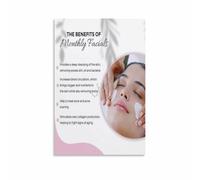 XGINERFEX Facial Lymphatic Drainage Benefits Chart Canvas Wall-Art Wellness Educational Print for Bathroom Bedroom Decor(Framed,16x24inch(40x60cm))