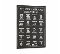 XGINERFEX Famous African American Inventors Poster, Black History Month Educational Chart, Inspirational Wall Decor for All Ages(Unframed,16x24inch(40x60cm))