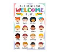 XGINERFEX Feelings Chart for with Coping Skills, Emotion Meter Mental Health Poster for Toddlers & Preschoolers, Calm Down Corner Decor(Unframed,16x24inch(40x60cm))