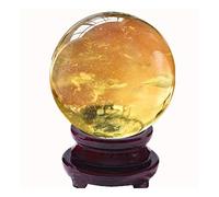 XGINERFEX Feng Shui Ornaments Crystal Ball/Photography Ball Cracked Topaz Office Auspicious Stone Carving Gift for Photography Decoration (12cm) Gemstone Stone