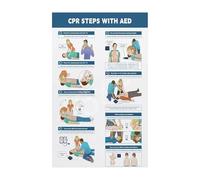 XGINERFEX First Aid CPR AED Poster Emergency Rescue Guide Educational Wall Print for Workplace Office School Home Family Training(Framed,16x24inch(40x60cm))