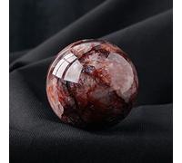 XGINERFEX Fluorite Rough Stone Crystal Ball Rainbow for Decoration or Magic,Red Gum Flower-5cm Gemstone Stone