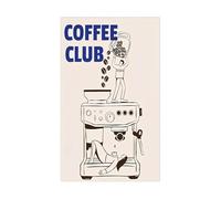 XGINERFEX Funny Kitchen Wall-Art Humorous Coffee Poster Abstract Espresso Machine Print for Home Decor Barista Gift for Him or Her(Framed,08x12inch(20x30cm))