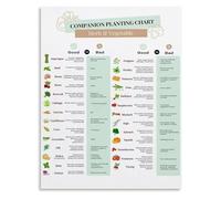 XGINERFEX Gardening Planning Poster Seed Starting and Companion Planting Guide Canvas Wall-Art for Potting Shed and Home Garden Office (Unframed,08x12inch(20x30cm))
