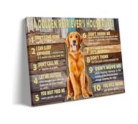 XGINERFEX Golden Retriever Dog House Rules Poster - Vintage Quotes Wall Art for Pet Home Decor(Unframed,16x24inch(40x60cm))