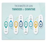 XGINERFEX Hospital Process Poster The Eight Lean Wastes Educational Guide Wall-Art for Training Room Office(Framed,08x12inch(20x30cm))