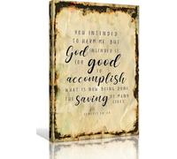XGINERFEX Inspirational Canvas Wall-Art, 50 20 Bible Verse God Meant It For for Christian Home Decor, Dining Room, Bedroom, Living Room(Unframed,08x12inch(20x30cm))