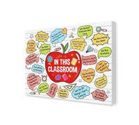 XGINERFEX Inspirational Educational Poster, In This Amazing Classroom Canvas Wall-Art with Affirmations for, Preschool, Nursery Decor(Framed,12x18inch(30x45cm))
