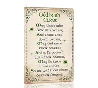 XGINERFEX Irish Curse Shamrock Leaf Vintage Typography Poster Wall-Art Print Rustic Celtic Saying Decor for Living Room Cafe Farmhouse Office(Unframed,12x18inch(30x45cm))