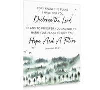 XGINERFEX Jeremiah 29:11 Canvas Wall-Art - For I Know The Plans I Have For You Declares The Lord, Inspirational Bible Verse Print for Christian Home Office(Framed,08x12inch(20x30cm))