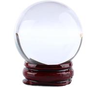 XGINERFEX K9 Solid Clear Crystal Ball with Stand,Handcrafted Photography Prop Glass Decorative for Magical Shots Elegant Home & Party Decor Gift,70mm Gemstone Stone