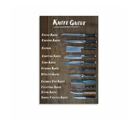 XGINERFEX Kitchen Knife Guide Poster: Types of Cooking Knives Chart - Culinary Wall-Art for Home Chef, Kitchen, Dining Room Decor(Framed,08x12inch(20x30cm))