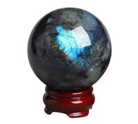 XGINERFEX Labradorite Crystal Sphere Quartz Ball Feng Shui Display Ornaments for Photography Gazing Divination Fortune Telling,9cm/3.5in Gemstone Stone