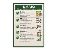 XGINERFEX Lean Six Sigma DMAIC, Continuous Improvement Process Wall-Art, Educational Canvas Print for Office, Home Office, and Living Room Decor(Framed,16x24inch(40x60cm))