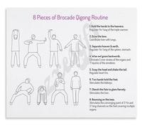 XGINERFEX Longevity Balance Poster Daily Gentle Movement Chart for Health and Instructional Wall-Art for Home Office Studio Decor(Framed,12x18inch(30x45cm))