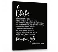 XGINERFEX Love is Patient, Love is Kind Canvas Wall Art, 1 Corinthians 13:4-8 Scripture Print, Inspirational Christian Decor for Home, Office, Church & Wedding Gift(Unframed,08x12inch(20x30cm))