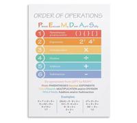 XGINERFEX Math Classroom Poster PEMDAS Order of Operations Reference for Student Homework and Test Prep(Unframed,12x18inch(30x45cm))