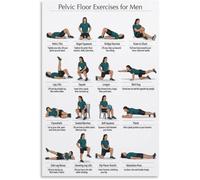 XGINERFEX Mens Pelvic Floor Workout Poster Daily Exercise Routine Guide Study Room Living Room Decor(Framed,16x24inch(40x60cm))