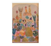 XGINERFEX Mid Century Western Poster, Colorful Abstract Desert Landscape with Cactus, Canvas Wall Art for Home Decor(Framed,12x18inch(30x45cm))