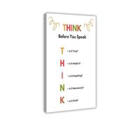 XGINERFEX Mindful Communication Poster THINK Before You Speak Guide for Effective Relationships Canvas Wall-Art Office Decor Motivational Print(Unframed,08X12inch(20X30cm))