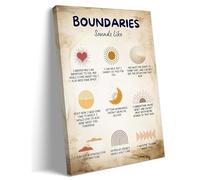 XGINERFEX Modern Canvas Wall-Art Boundaries Quote Poster Self Love Motivational Print Inspirational Picture for Living Room Home Wall Decor(Framed,12x18inch(30x45cm))