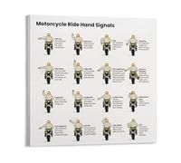 XGINERFEX Motorcycle Club Hand Signals Educational Poster Canvas Common Rider Gestures Chart Wall-Art for Workshop Man Cave Mechanic Garage(Unframed,12x18inch(30x45cm))