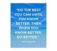 XGINERFEX Ocean Themed Motivational Wall-Art, Know Better Do Better Typography Print, Inspirational Quote Decor for Classroom, Home Office, and Living Room(Unframed,12x18inch(30x45cm))